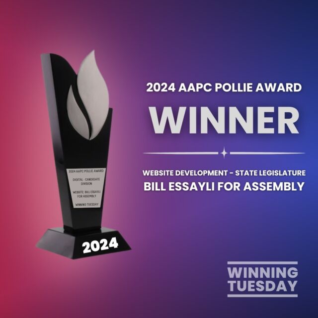 🏆 We’re thrilled to announce a big win—Winning Tuesday brings home a Pollie Award!

This honor from the American Association of Political Consultants (AAPC) recognizes our team’s commitment to excellence, specifically for our work on Assemblyman Bill Essayli’s website (California, AD-63). Asm. Essayli is restoring common sense to the Golden State, and we’re proud to amplify his mission.

A heartfelt thank you to @the_aapc for this prestigious recognition and to @billessayli for the opportunity to serve an important cause.

Here’s to many more achievements together! 💪

#PollieAwards #WinningTuesday